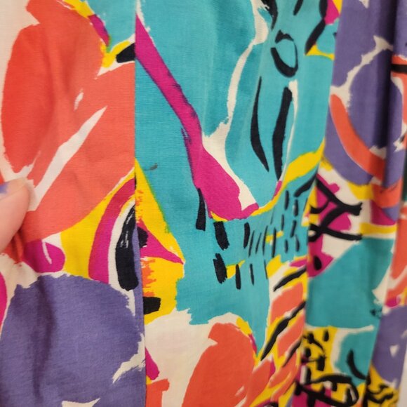 Vintage Retro-Print Vibrant Colourful Jaeger Set - Resortwear - Skirt and Blouse - Picture 15 of 16